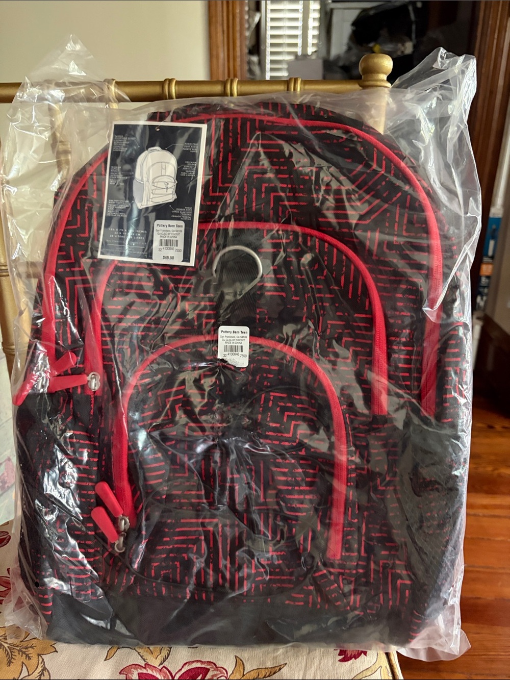School Pottery Barn kids LARGE BACKPACK 🚀 Travel bag sport boy red black